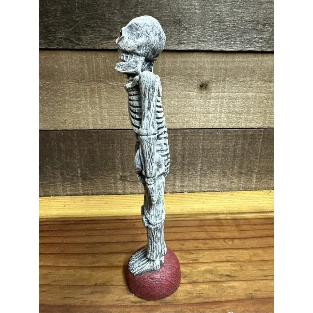 Hand Painted Halloween Skinny Skeleton Shelf Sitter Pencil Figure Spooky Decor